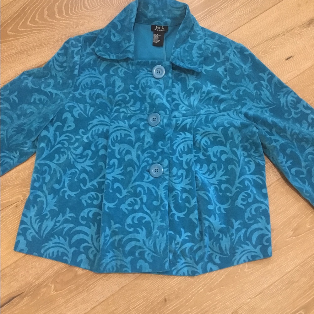 R.Q.T. Women VGUC Turquoise Dress Jacket 1X